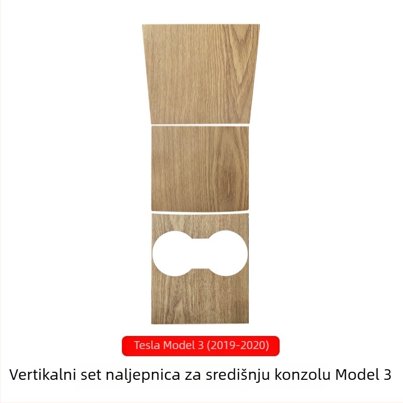 TPU zaštitni film za središnju konzolu Tesla Model 3/Y — mat karbonski uzorak, proziran, bez logotipa