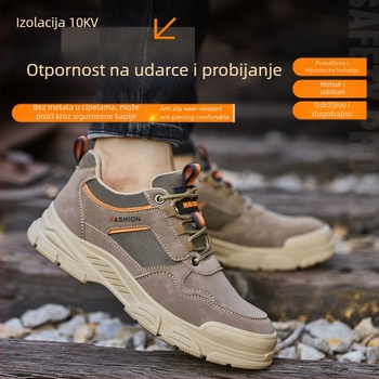 Cipele za zaštitu na radu, izolirane na 10Kv, otporne na udarce i proboje, otporne na habanje i prozračne, mikrovlakna koža + mrežasti materijal, niski kroj