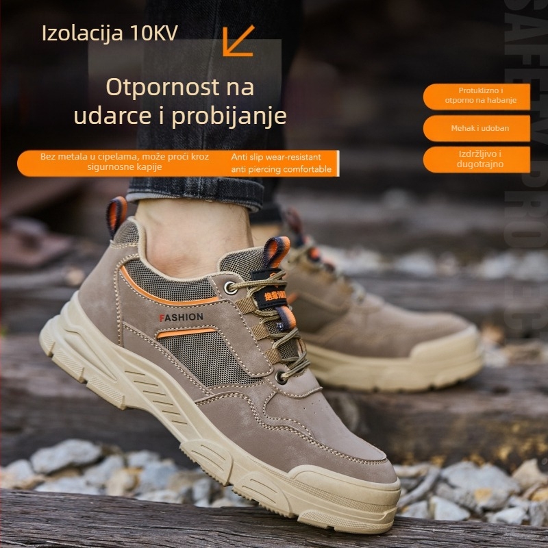 Cipele za zaštitu na radu, izolirane na 10Kv, otporne na udarce i proboje, otporne na habanje i prozračne, mikrovlakna koža + mrežasti materijal, niski kroj