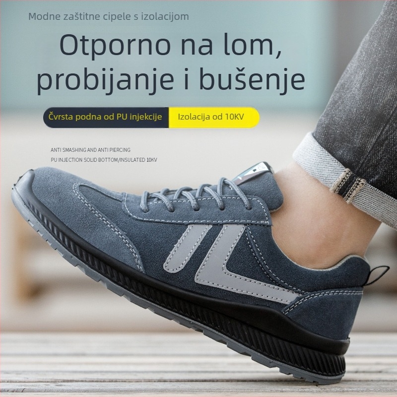 Radne cipele za sigurnost s otpornošću na udarce i probijanje, izolirane, od velur kože, model 3022