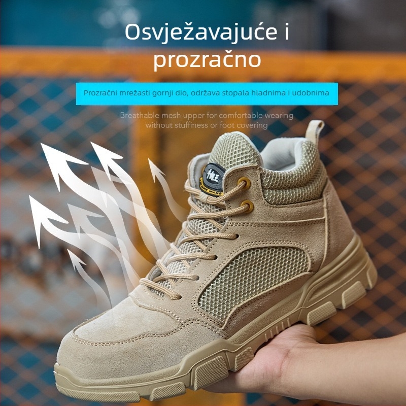 Visoke sigurnosne cipele s izolacijom 6 kV, mekana zaštita od udara i probijanja, prozračni mrežasti gornji dio, otporne na habanje