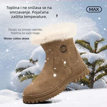 Zimske sigurnosne cipele s vunenom postavom, otporne na probijanje i udarce, visoki kožni gornji dio, izolirane i protuklizne