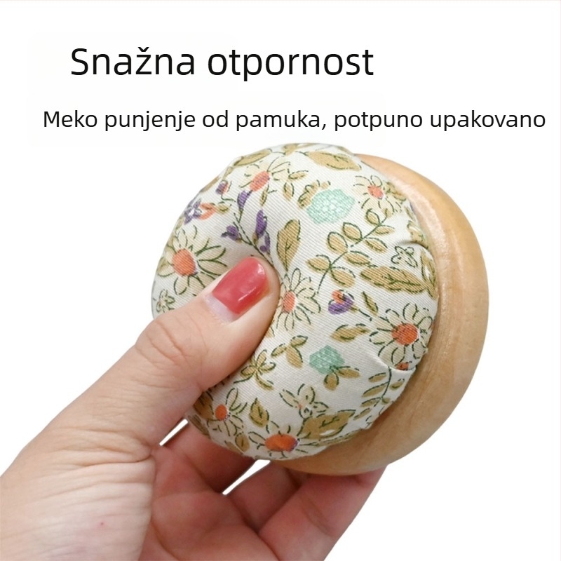Alat za skladištenje igala za šivanje s drvenom bazom i PP pamuk držačem igala za križno šivanje (drvena baza, PP pamuk držač, skladištenje za križno šivanje, moderan stil, 40 g)