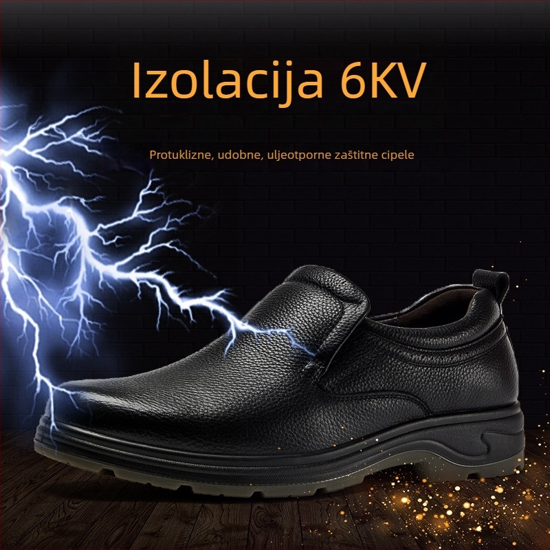 Xinnai izolirane sigurnosne cipele – protuklizna potplata, otpornost na ulja, 6kV električna izolacija, kravlja koža