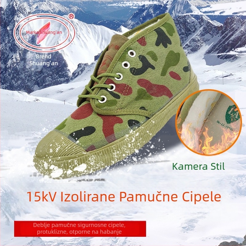 Shuangan izolirane platnene radne cipele srednje visine | U skladu s GB 21148-2020 | Izolacija, Protukliznost, Otporne na habanje