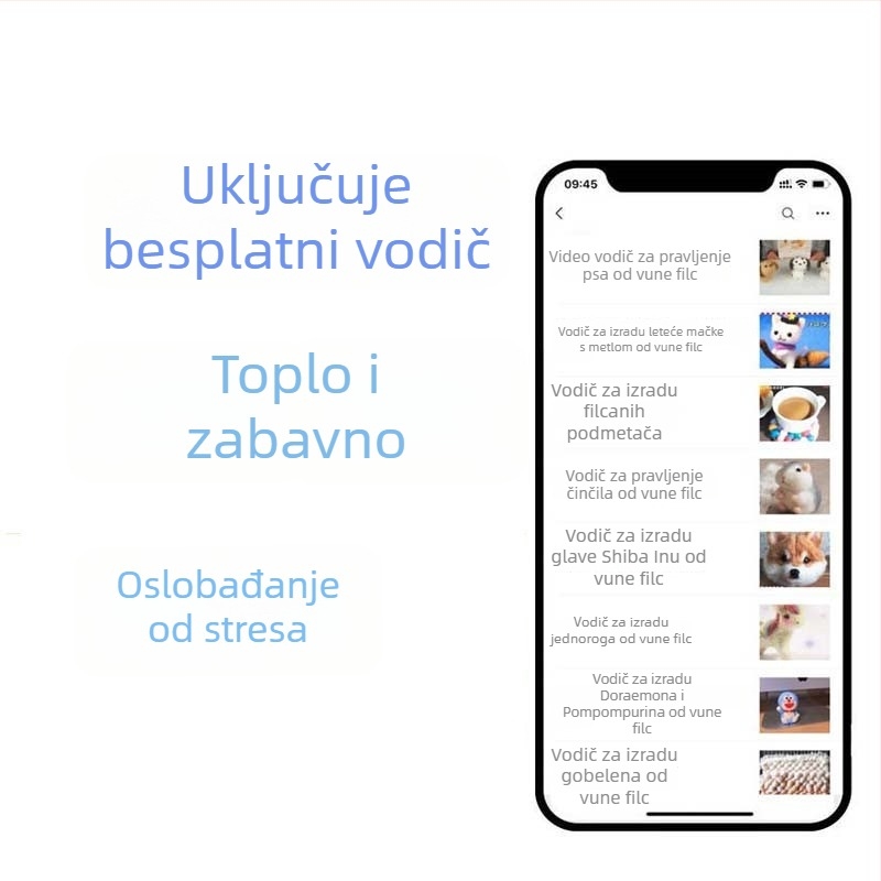 Set alata za ubodavanje od vune filc za početnike - DIY materijalni paket za ručne radove - 70s vunene trake