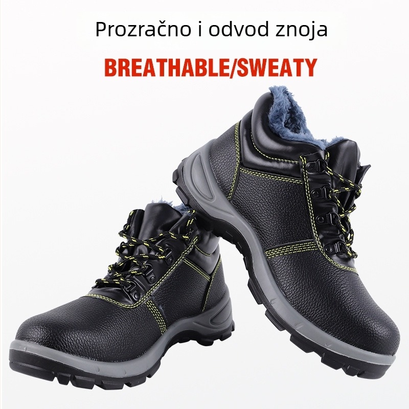 Muške cipele za zaštitu na radu – sve sezone, visoki gornji dio, koža od mikrovlakna, čelični vrh, otpornost na udarce i probijanje, izolirane