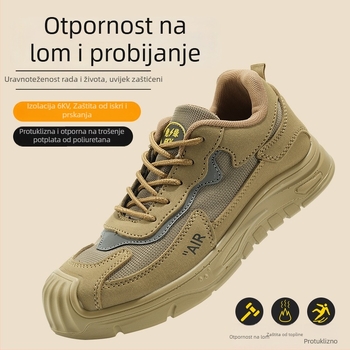 Zaštitne radne cipele s otpornošću na udarce i perforaciju, prozračne, protuklizne, otporne na habanje, koža od mikrovlakana, čelični vrh