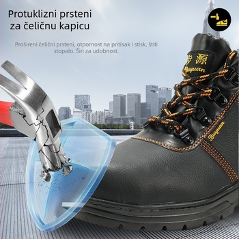Lagana obuća za rad s čeličnom zaštitom prsta, otporna na udarce i probijanje, prozračna koža od mikrovlakana, izolirana i otporna na trošenje za gradilište