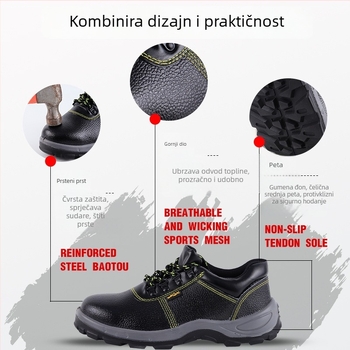 Zaštitne radne cipele s čeličnim prstom, otpornost na udarce i probojavanje, mikrovlaknena koža, visok gornji dio