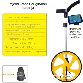 Vanjski ručni kolut za mjerenje udaljenosti s digitalnim zaslonom