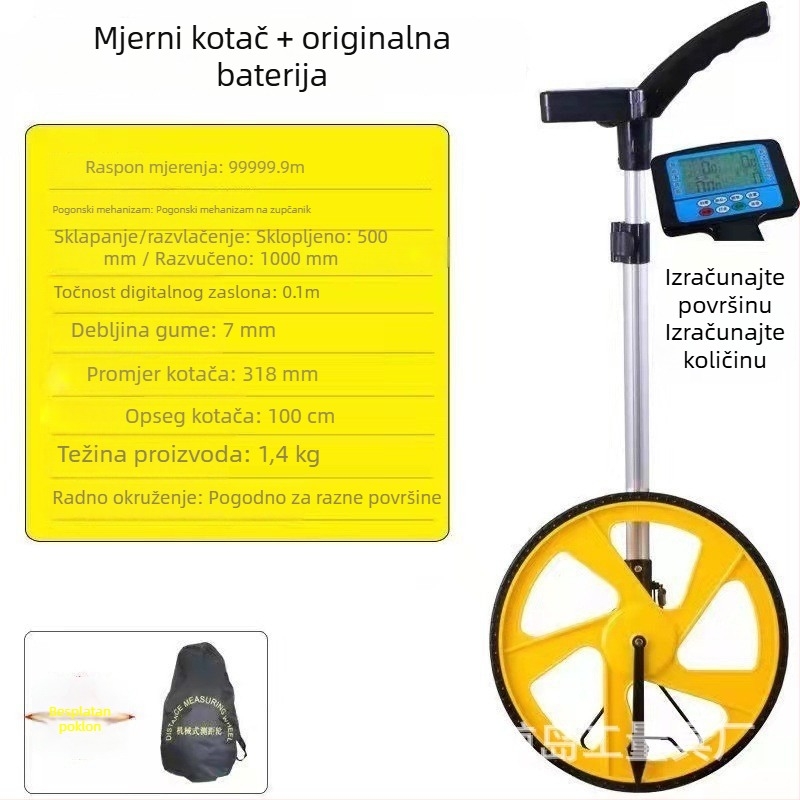 Vanjski ručni kolut za mjerenje udaljenosti s digitalnim zaslonom