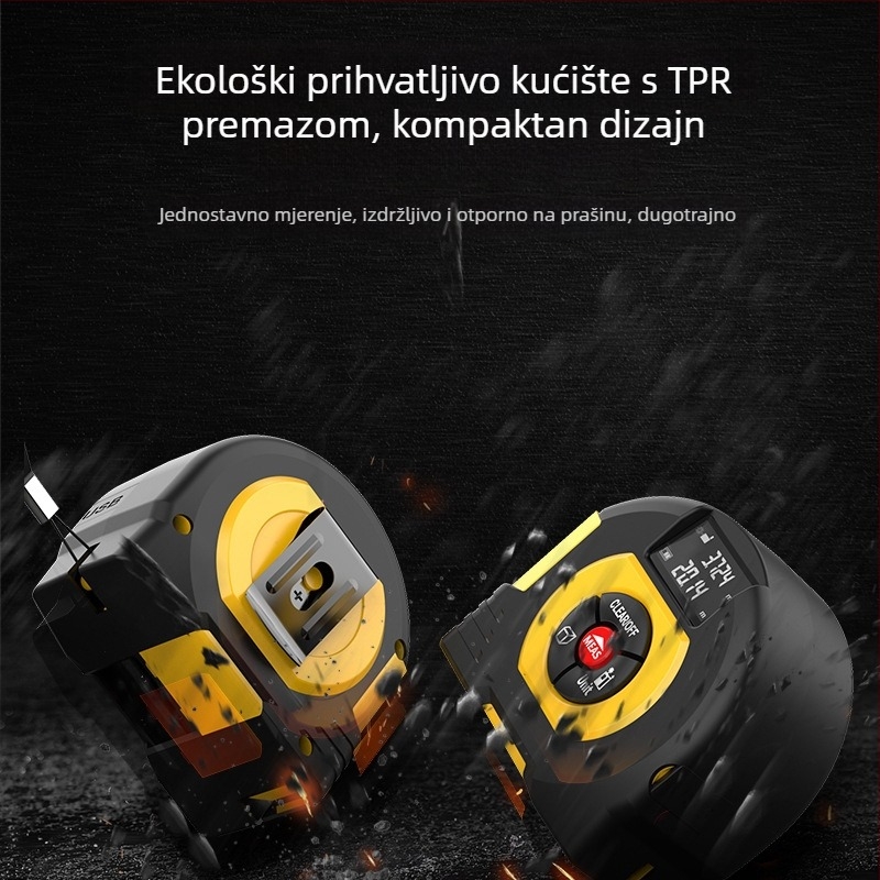 Hongsheng Craftsman Core 2-u-1 laserski mjerač udaljenosti i mjerač laserskom trakom, napajanje litijskom baterijom, za unutarnju dekoraciju, serija Rangefinder