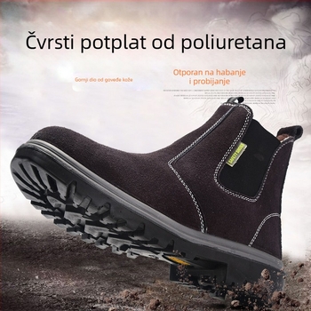 Sigurne cipele za zavarivanje – visoke, čelična prst, velur teleće kože s flis podstavom, anti-proboj i anti-udar