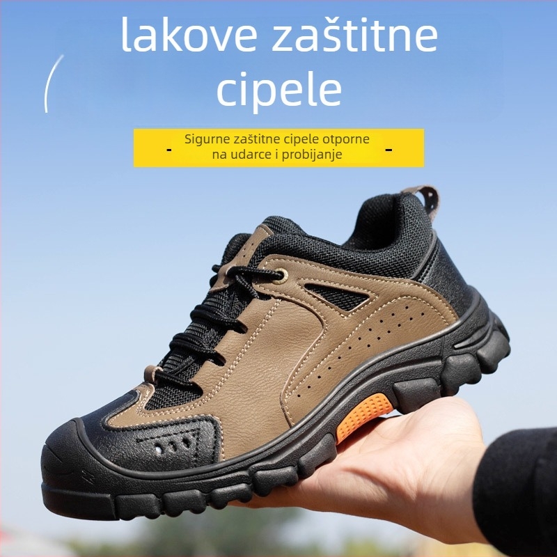 Cipele za sigurnost protiv udara i probijanja, prozračan gornji dio od mikrovlaknaste kože i mreže, niski gležanj, željezni vrh.