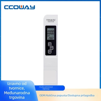 Višestruki mjerni alat za kvalitetu vode TDS-A1 | EC 0-9990 µS/cm, TDS 0-9990 ppm, Razlučivost: 1 µS/cm / 1 ppm, Točnost: ±2%, Napajanje: 3V CR2032