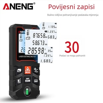 ANENG B40 Ručni laserski mjerač raspona — visoka preciznost do 40 m, mjerenje udaljenosti, površine, zapremnine i Pitagorini izračuni