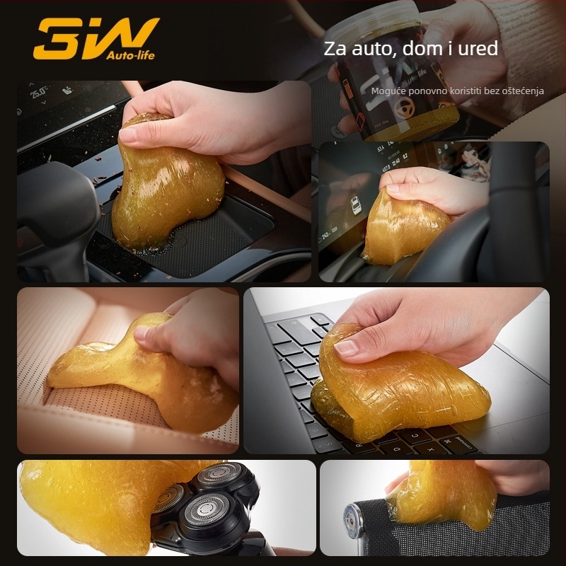 3W Višenamjenski čisti gel za unutrašnjost automobila i tipkovnicu, mekan gel