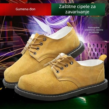 Muške radne cipele s čeličnim prstom, gornji dio od suede, niski kroj, otpornost na udarce i visoke temperature