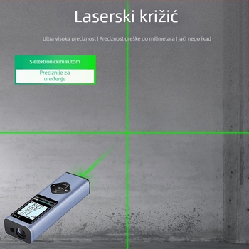 Visoko precizan laserski mjerač udaljenosti sa zelenim laserom, 3-u-1 digitalna linijka, unutarnje i vanjsko mjerenje, Bluetooth merni alat