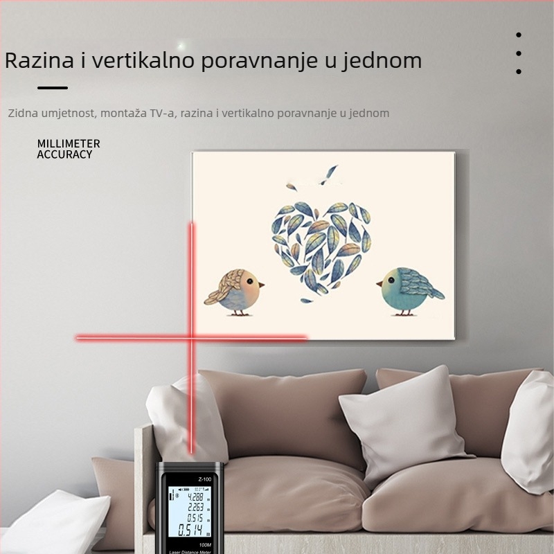 MH serije laserski mjerač udaljenosti s Bluetoothom, pohranjuje do 50 mjerenja, domet 40/60/80/100 m