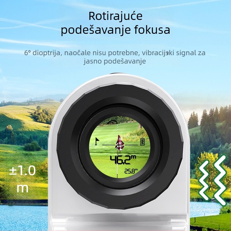 GR01-1800 Golf laser daljinomjer s teleskopom, višenamjensko mjerenje visine i kuta u stvarnom vremenu