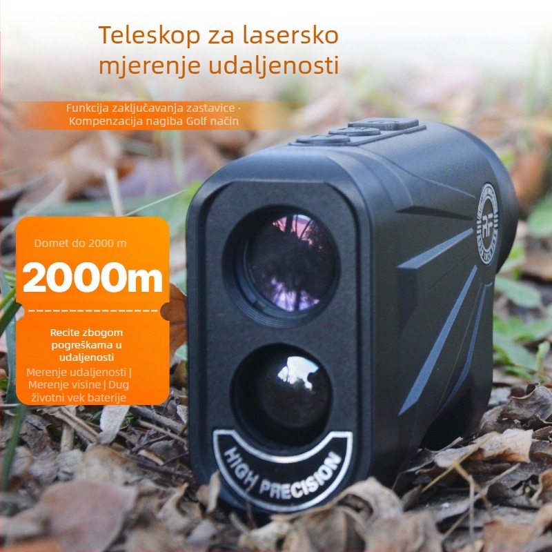 Golf daljinomjer s kompenzacijom nagiba – ručni, za vanjsku upotrebu, visoko precizan laserski teleskop za mjerenje