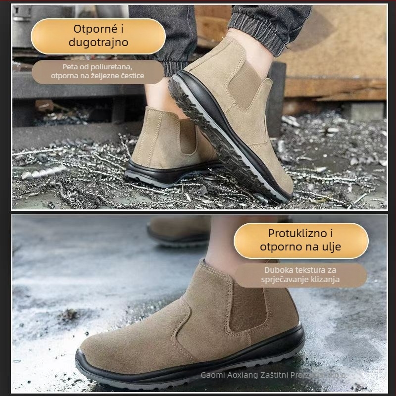 Zavarivačke cipele slip-on, s čeličnom prstu, prozračne, otporne na udarce i prodiranje, lagane
