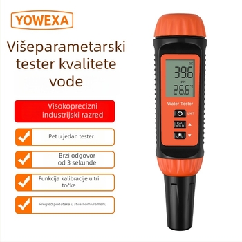 5-u-1 mjerač kvalitete vode — višenamjenski hidrometar za slanost, specifičnu gustoću, TDS, vodljivost i temperaturu