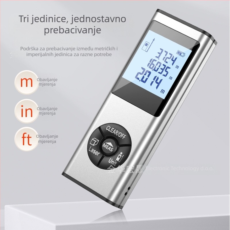 Ručni laserski daljinomjer, aluminijska legura, visoka preciznost, punjivi
