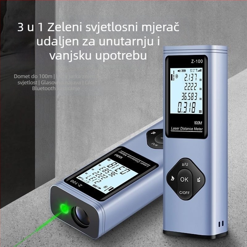 Laserski daljinomjer s Bluetoothom, digitalno mjerno ravnalo za CAD crteže i mjerenje prostorija