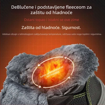 Radne cipele s zaštitom od udara i probijanja: visok gornji dio, embosirana kravlja koža, čelični vrh