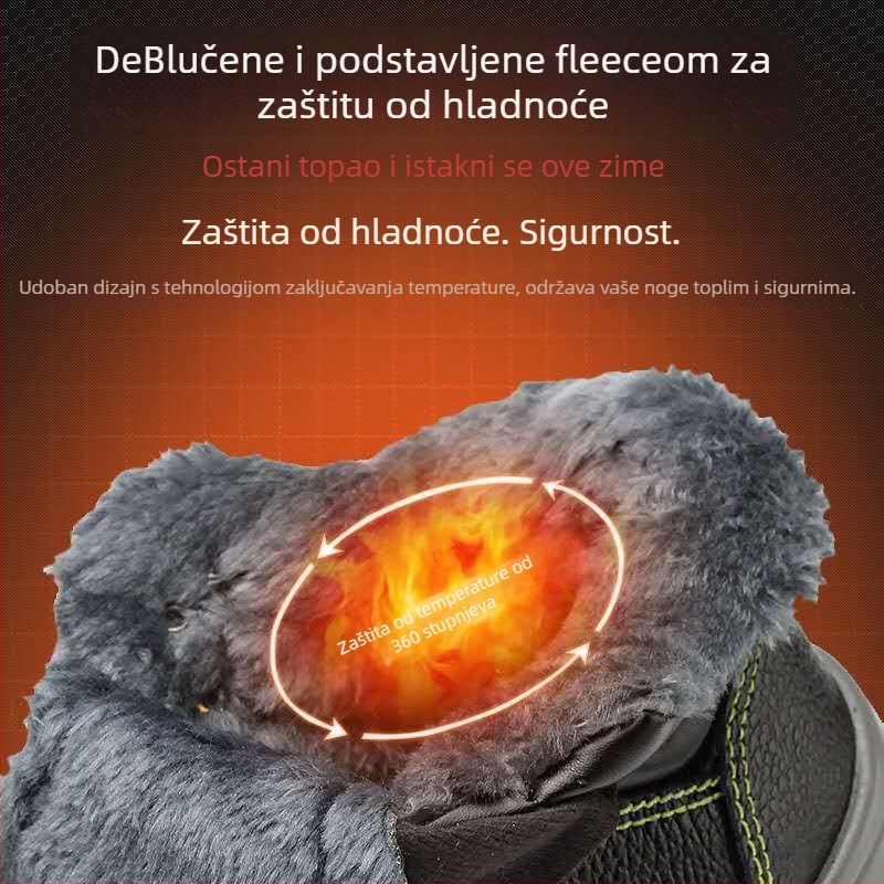 Radne cipele s zaštitom od udara i probijanja: visok gornji dio, embosirana kravlja koža, čelični vrh