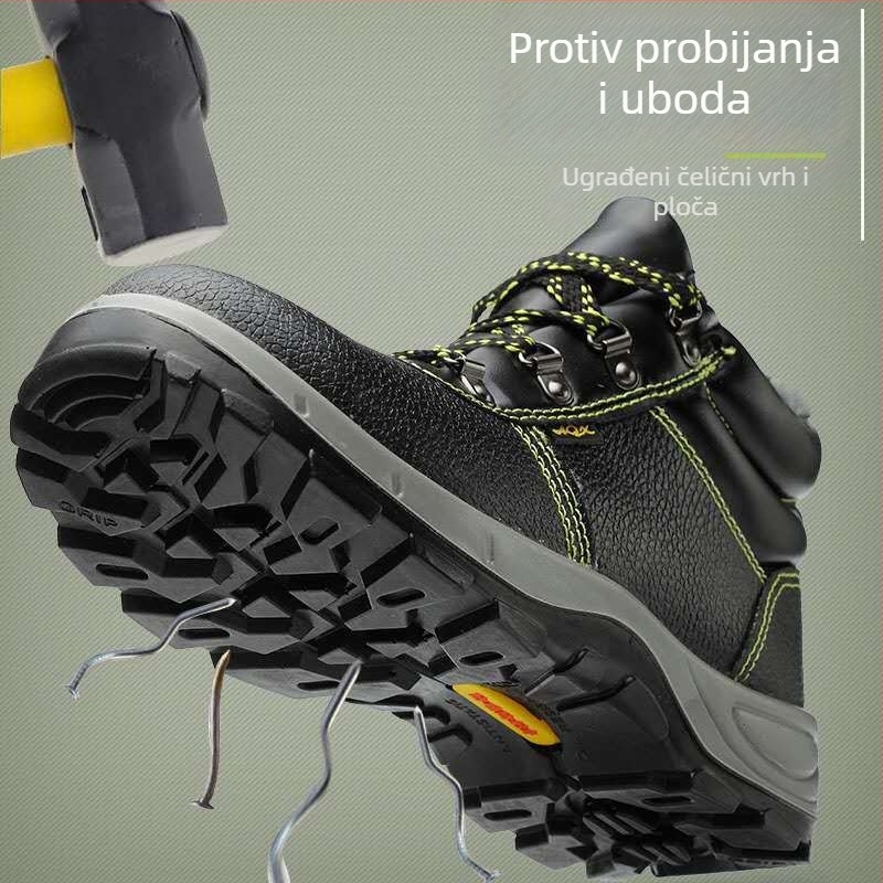 Radne cipele s zaštitom od udara i probijanja: visok gornji dio, embosirana kravlja koža, čelični vrh