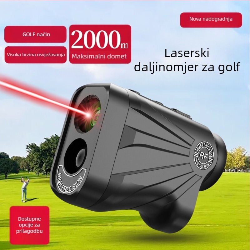 HR-2000 Golf laserski daljinomjer s teleskopom — domet 2000 m, mjerenje visine i kuta