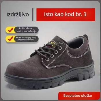 Zhenpeng sigurnosne radne cipele s čeličnim prstom, otpornost na udarac i prodiranje, koža, niskog kroja, model 613