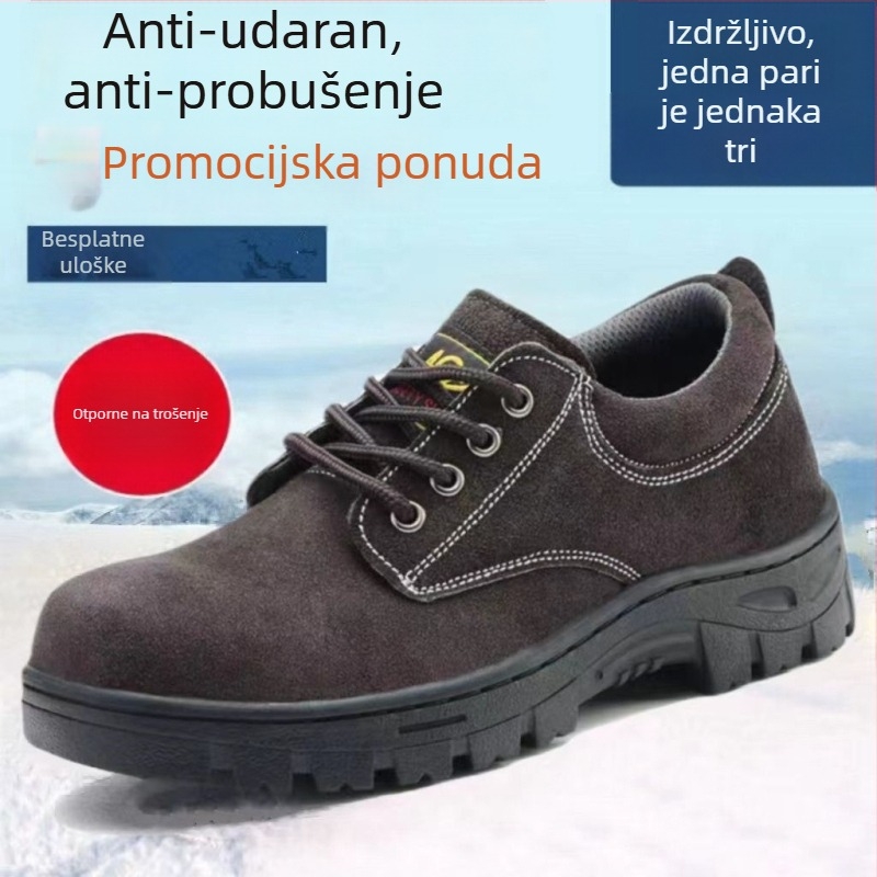 Zhenpeng sigurnosne radne cipele s čeličnim prstom, otpornost na udarac i prodiranje, koža, niskog kroja, model 613