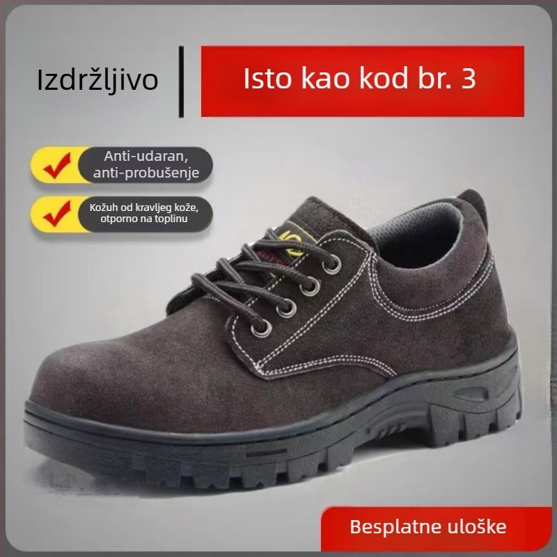 Zhenpeng sigurnosne radne cipele s čeličnim prstom, otpornost na udarac i prodiranje, koža, niskog kroja, model 613