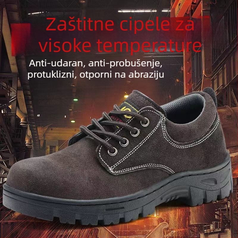 Zhenpeng sigurnosne radne cipele s čeličnim prstom, otpornost na udarac i prodiranje, koža, niskog kroja, model 613