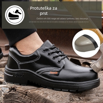 Cipele za zaštitu s čeličnim nosem, otporne na udarce i proboj, mikrovlaknena koža, protuklizne, otporne na habanje