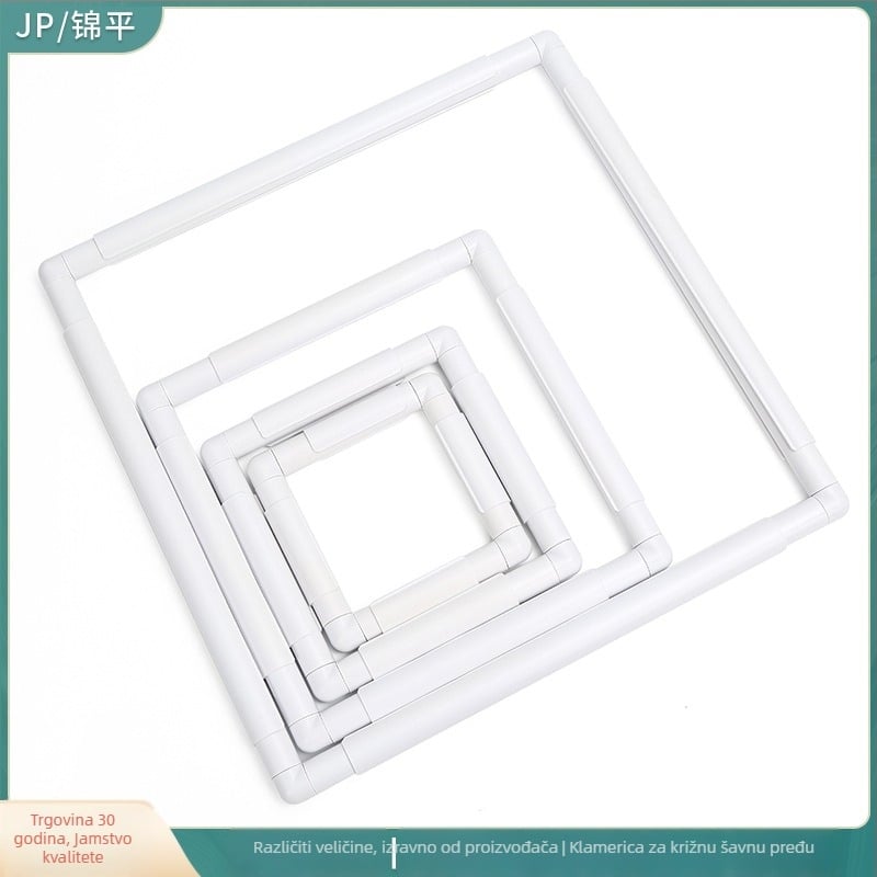 Klip-on četvrtasti plastični okvir za križni bod – minimalistički DIY alat za šivanje