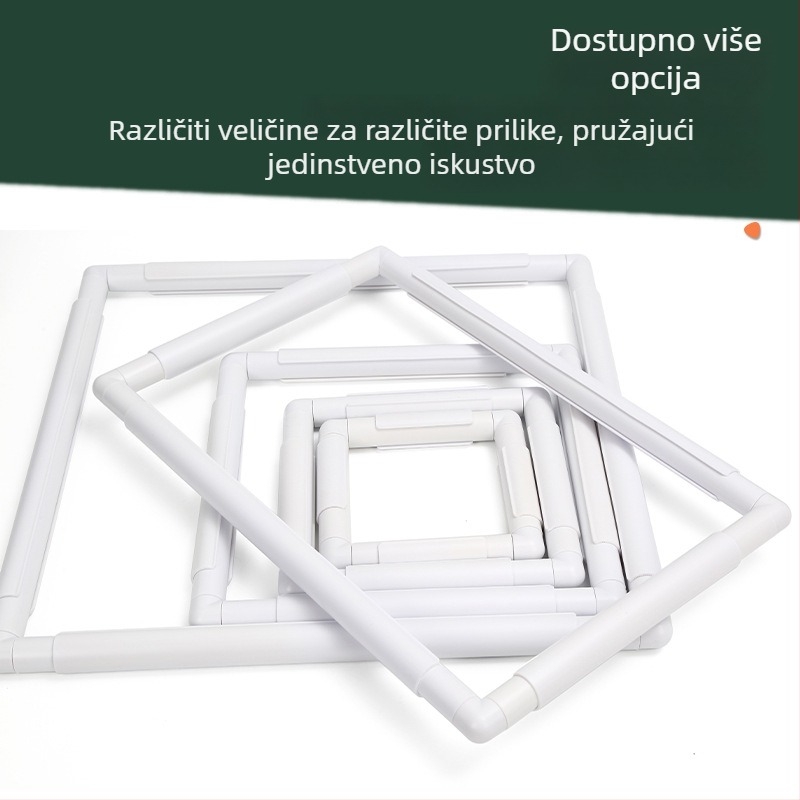 Klip-on četvrtasti plastični okvir za križni bod – minimalistički DIY alat za šivanje