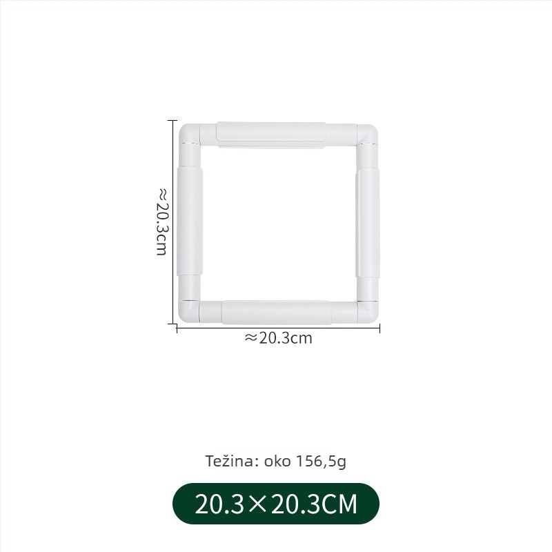 Klip-on četvrtasti plastični okvir za križni bod – minimalistički DIY alat za šivanje