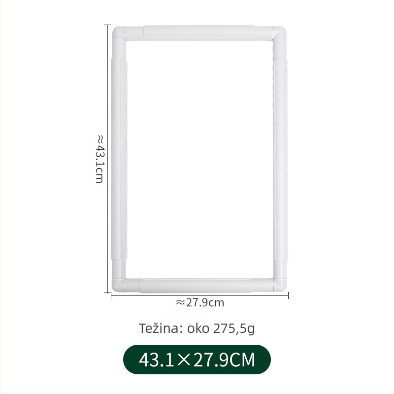 Klip-on četvrtasti plastični okvir za križni bod – minimalistički DIY alat za šivanje