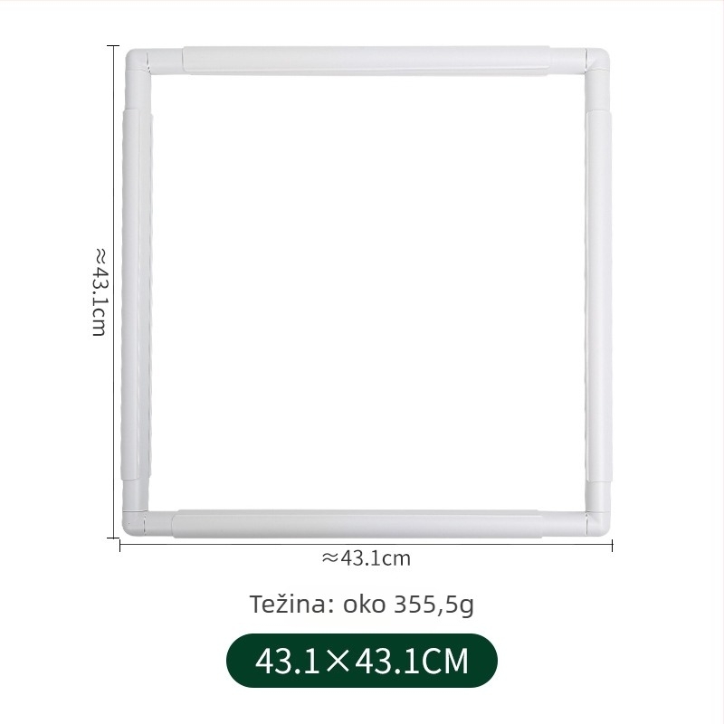 Klip-on četvrtasti plastični okvir za križni bod – minimalistički DIY alat za šivanje