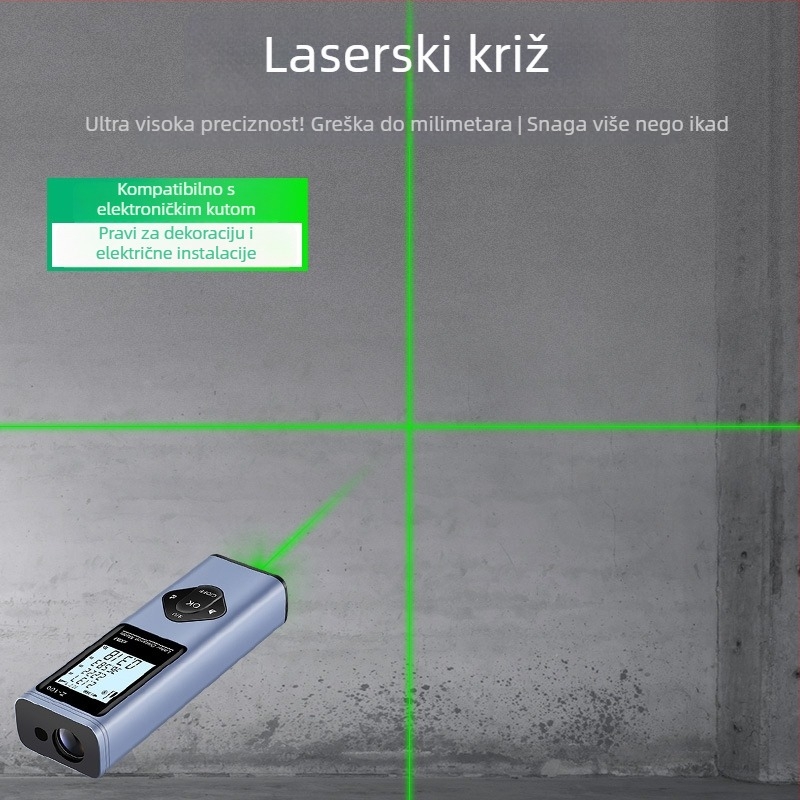 Zhenbing laserski mjerač udaljenosti, ručni s križnom linijom, litijskom baterijom, Ga Full Series, za unutarnje uređenje