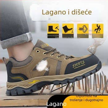 Unisex zaštitne radne cipele s čeličnim vrhom, otporne na udarce i probijanje, mikrovlakna koža + mrežasti gornji dio, prozračne kroz četiri sezone