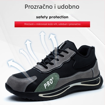 Muške cipele za sigurnost s čeličnim prstima, otporne na udarce i prodiranje, prozračne, lagane