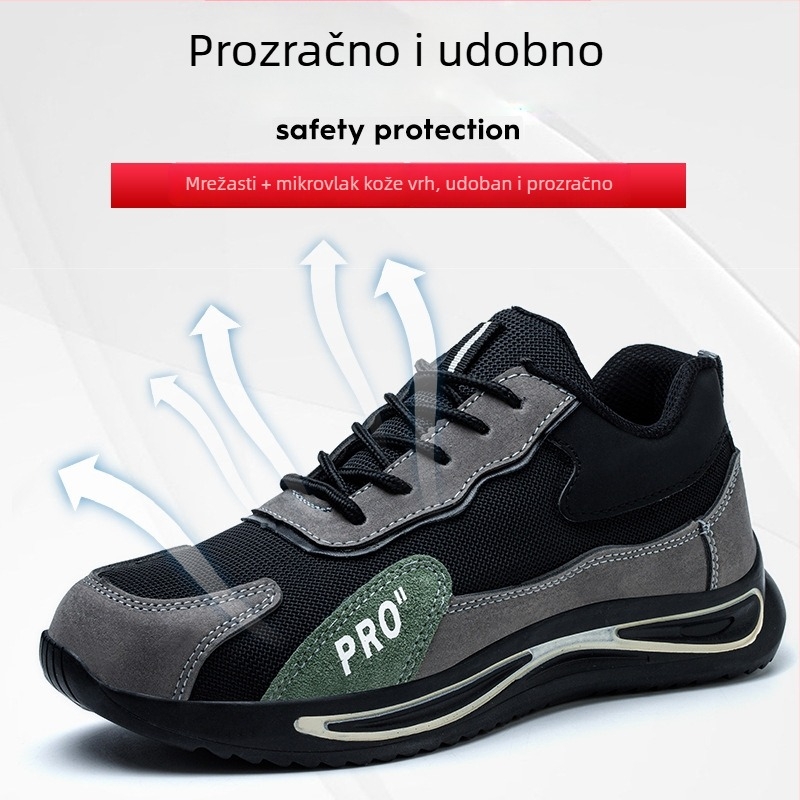Muške cipele za sigurnost s čeličnim prstima, otporne na udarce i prodiranje, prozračne, lagane