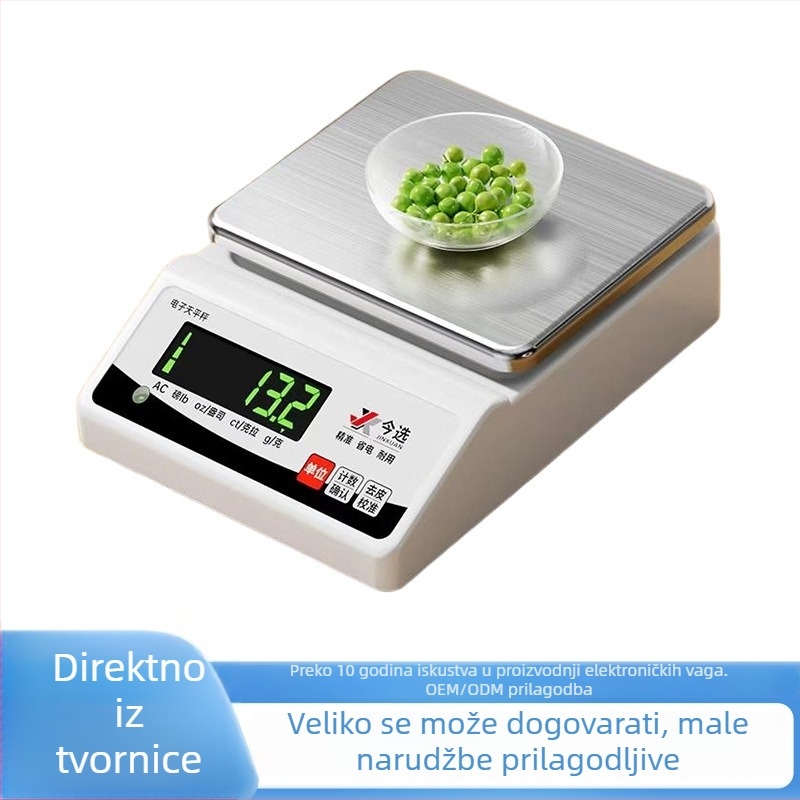 Elektronička vaga s točnošću 0,01 g, kapacitet 5 kg, za mjerenje zlatnih nakita, gram vaga za komercijalnu uporabu